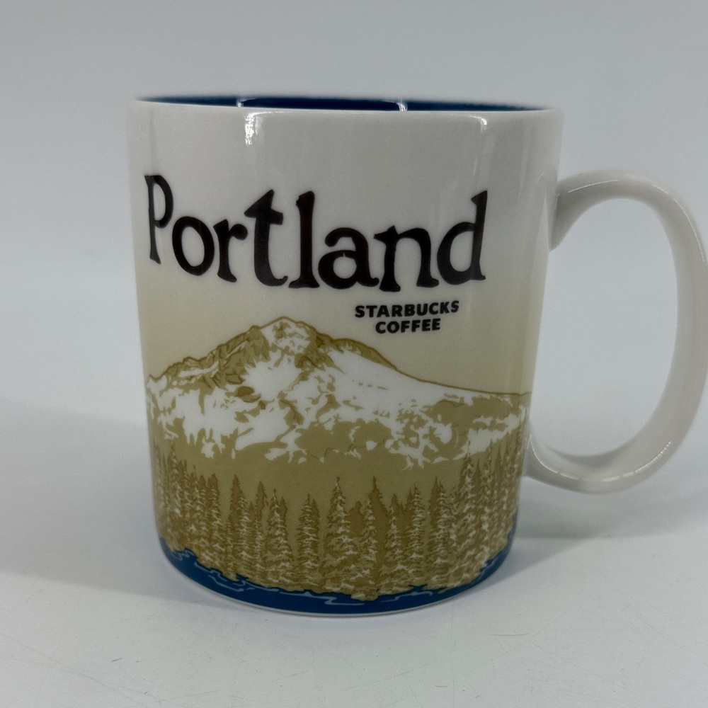 Starbucks Portland Mug - White, Tan, and Blue